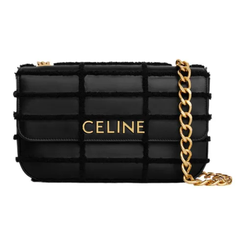 CELINE MATELASSE MONOCHROME серия Сумка через плечо из коровьей кожи Сумка на плечо Женская Черная