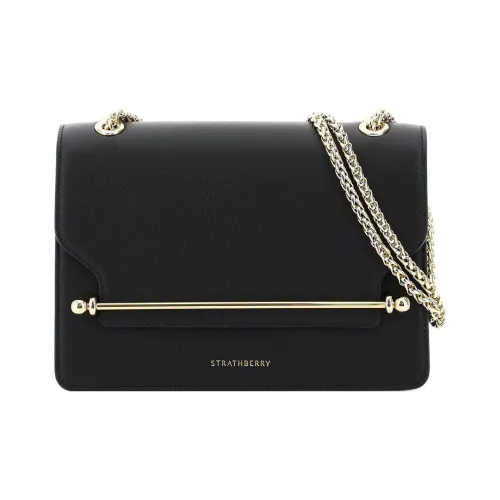 Strathberry Телячья кожа Маленькая квадратная сумка сумка через плечо сумка на плечо стандартная женская черная