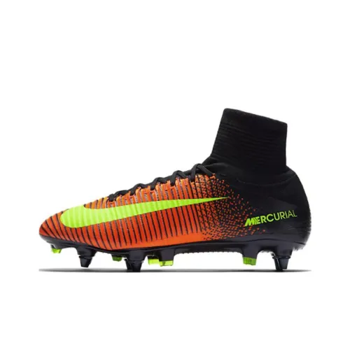 Nike Mercurial Superfly 5 FG Твердый Грунт Природная Трава Противоскользящий и Дышащий Футбольные Бутсы Мужские Оранжево-Черные