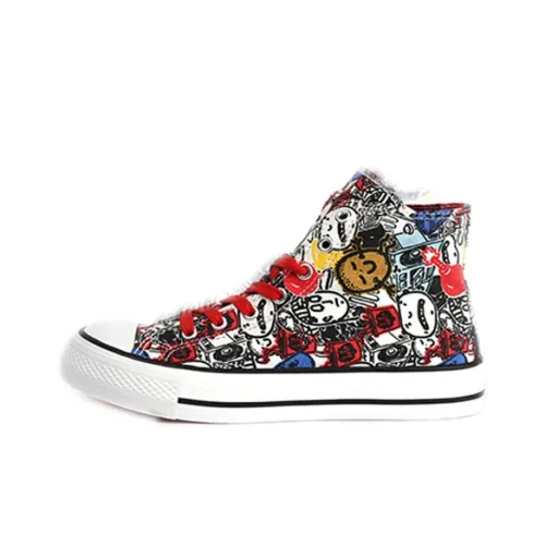 ISTEP High-Top Canvas Shoes Red Men's