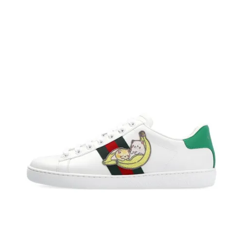 GUCCI Ace Low Топ Стильные Скейтбординги Женские Белые