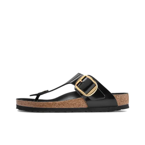 Birkenstock Gizeh Big Buckle Антибактериальные шлепанцы унисекс черные узкая версия