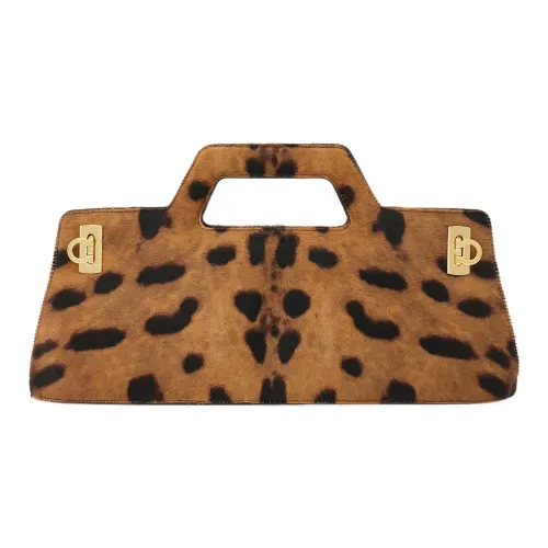 FERRAGAMO Little Конский волос Сумка через плечо Сумка Женская Бежевая Темно-коричневая Черная