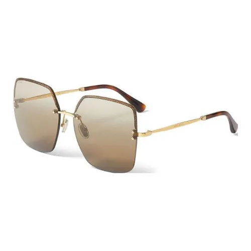 Jimmy Choo Металл Нерегулярная форма Солнцезащитные очки Женские Коричневый