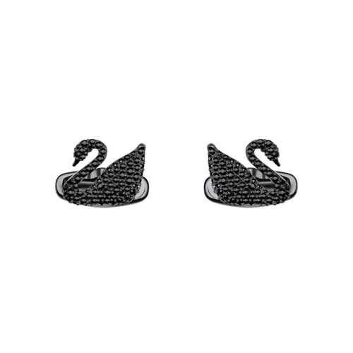 Swarovski Swan Artificial Crystal Pin Men's Black