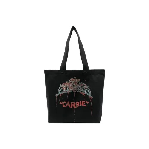 JW Anderson Хлопок Телячья Кожа Тоут Сумка Сумка для покупок Сумка через плечо Сумка стандартная Женская Черная