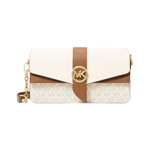 MICHAEL KORS Greenwich Коровья кожа с искусственной кожей сумка-багет сумка через плечо средний размер женская ванильный