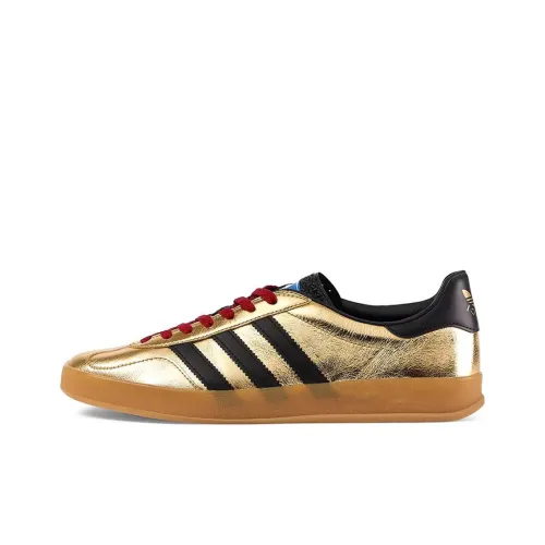Adidas x GUCCI Низкий Топ Стильный Скейтбординг Женские Золотой
