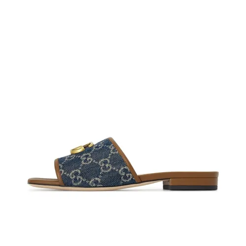 GUCCI Denim Stylish Sandals Женские Белые Синие