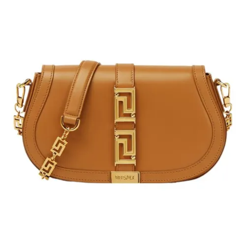 VERSACE Сумка через плечо из коровьей кожи женская коричневая