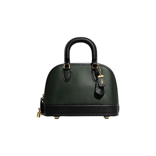 COACH Revel Коровья кожа Купольная сумка Сумка через плечо Сумка среднего размера Женская Оливково-зеленая