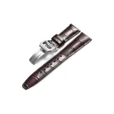 Серебряная пряжка, коричневый кожаный ремешок