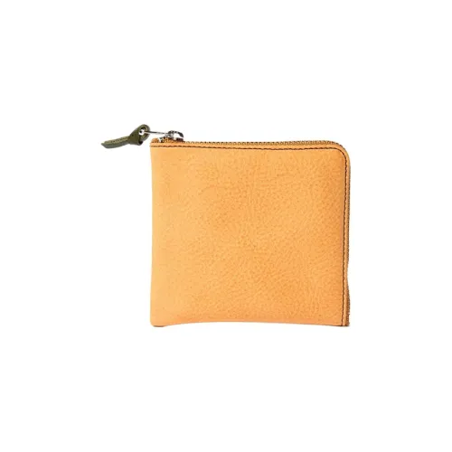 BEAMS Кошелек из коровьей кожи мужской коричневый оливковый