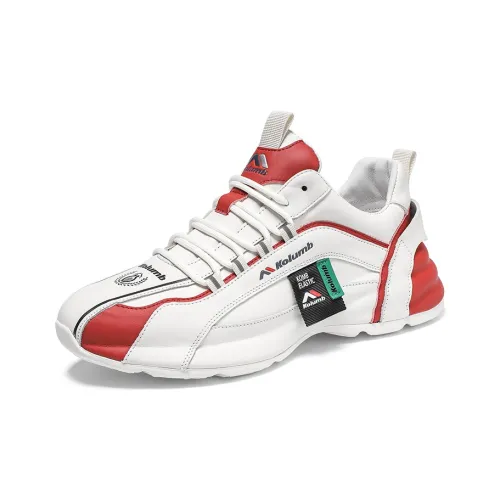 KOLUMB Casual Low Top White Red Men's