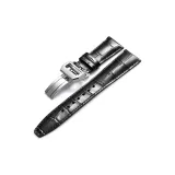 Серебряная пряжка, черный кожаный ремешок