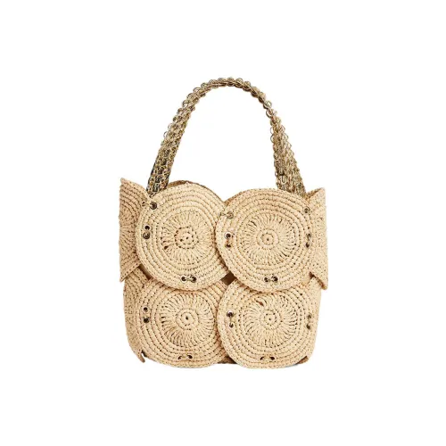 Paco Rabanne Рафия Сумка через плечо Сумка Маленькая Женская Бежевая