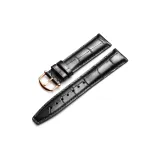 Розовая пряжка, черный кожаный ремешок