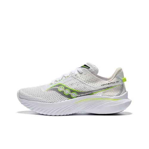Saucony Kinvara 14 Low Топ Спринт Тренировочные Беговые Кроссовки Мужские Белые Зеленые
