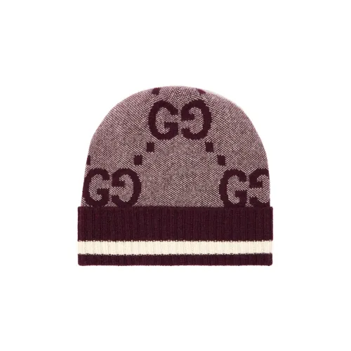 GUCCI Кашемир Шапки-бини Коричневый/Сливочный Мужской