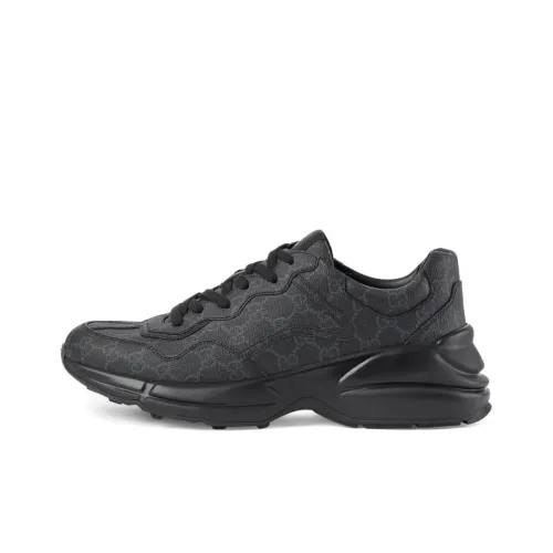 GUCCI Rhyton Устойчивый к истиранию Низкий Топ Спортивная Повседневная Обувь Мужская Черная