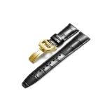 Золотая пряжка, черная кожа