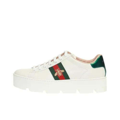 GUCCI Ace Low Топ Стильные Скейтбординги Женские Белые