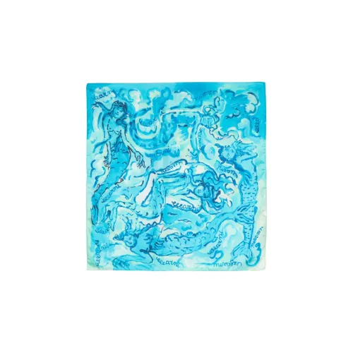 MARNI Шелковые шарфы Женские Синий