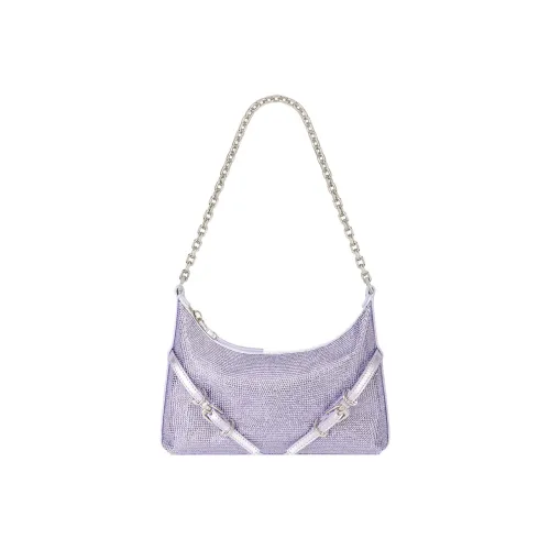 Givenchy Voyou Rhinestone Satin Crossbody Bag Shoulder Bag Women's Purple