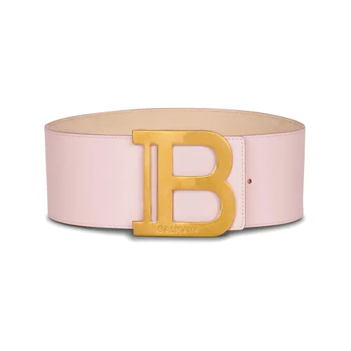 BALMAIN B Type Loose Fit Украшение Smooth Clasp Кожаные ремни Женские Розовый Ширина 7,5 см