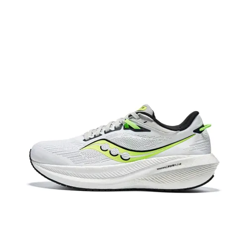 Saucony Triumph Victory 21 Амортизаторы Slip-Resistant Abrasion-Resistant Низкий Топ Беговые кроссовки Мужские Белый Зеленый