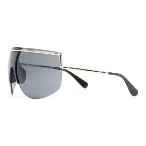 MaxMara Металлические Ацетатные Солнцезащитные Очки с Нерегулярной Формой Женские Silver