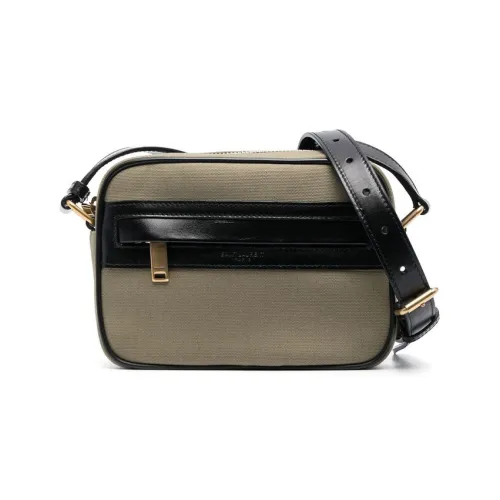 SAINT LAURENT Хлопок Телячья кожа Сумка через плечо Маленькая Мужская Умбра