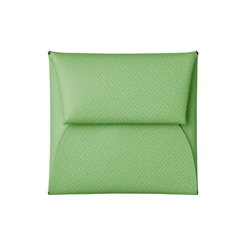 HERMES Bastia Epsom Телячья кожа Монета Кошелек Кошелек Женские 3IВерт Крикет Авокадо-зеленый