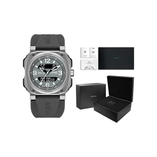 INFANTRY Черный Warrior Электронный Механизм Силиконовый Ремешок Часы Унисекс Серый Циферблат Sy002 1