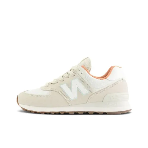 New Balance NB 574 Амортизация Износостойкий Низкий Топ Беговые кроссовки Женские Кремовый