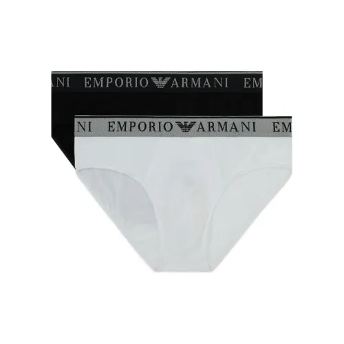 EMPORIO ARMANI 2 пачки Белый+Черный Мужские трусы-бикини