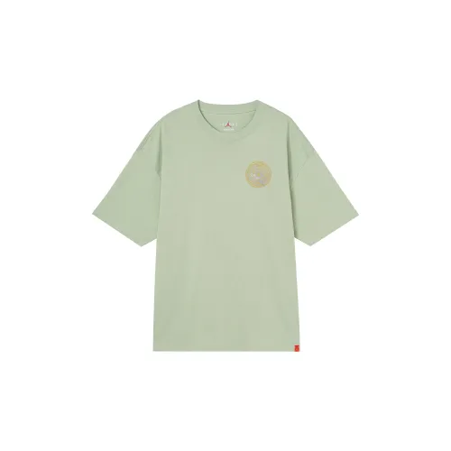 Джордан Рукав с спущенным плечом T-рубашка Мужская Зеленая