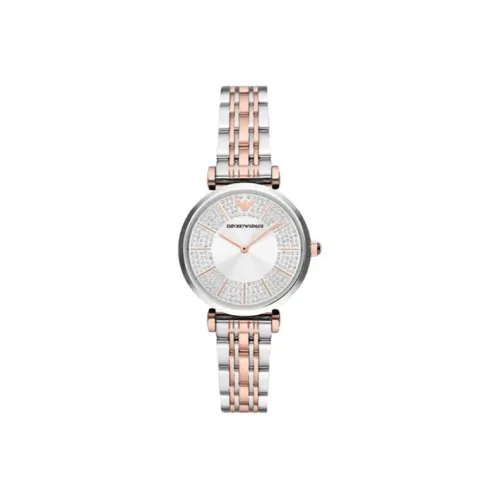 EMPORIO ARMANI Women's Watch Кварцевый механизм ремешок из нержавеющей стали 32 мм серебристый циферблат стандартная коробка