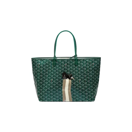 GOYARD Saint Louis Холст Хлопок Льняная ткань Смесь Коровья кожа Зубы Собаки