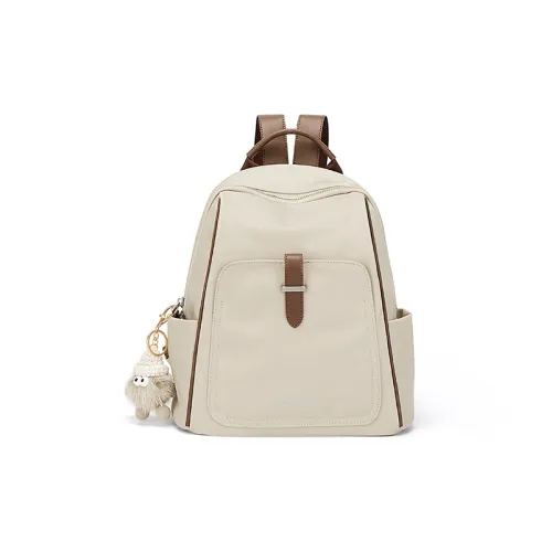 CinvaiKrose Ткань Рюкзак Средний Женский Экрю Черный