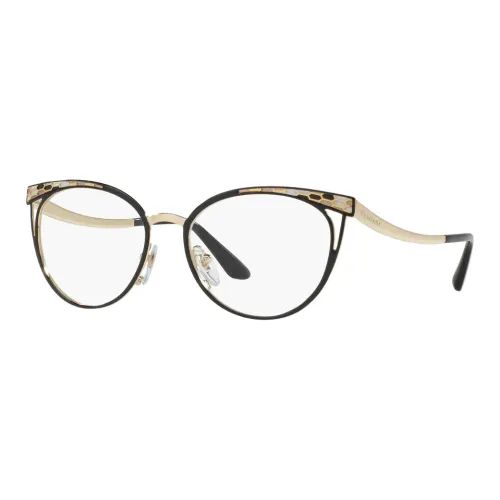 BVLGARI Металл Кошачий глаз Оправы для очков Женские Золото Черный