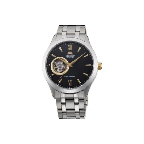 ORIENT Автоматический Механический Механизм Нержавеющая Сталь Ремешок Часы 38,5 мм Мужские Часы Черный Циферблат FAG03002B
