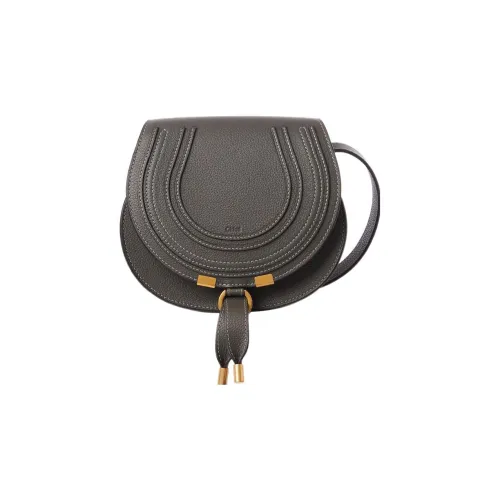 Chloe Marcie с рельефной телячьей кожей седельная сумка сумка через плечо маленькая женская слоновая серый