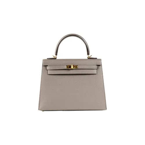 HERMES Kelly Mademe Коровья кожа Сумка Kelly Сумка через плечо Сумка Женская 0L Grismeyer Дождевой облачный серый цвет
