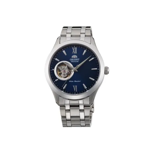 ORIENT Автоматический Механический Механизм Нержавеющая Сталь Ремешок Часы 38,5 мм Мужские Часы Синий Циферблат FAG03001D