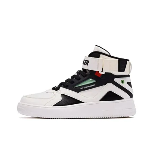 QIAODAN Slip-resistant Shock Absorbers High Top Скейтборд Кроссовки Мужские Black Ivory