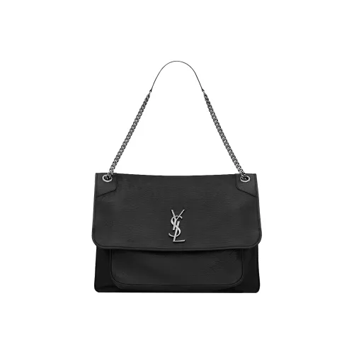 SAINT LAURENT Niki Рельефная овчина Сумка через плечо Женская Черная