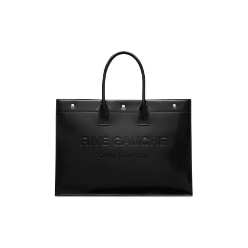 SAINT LAURENT Rive Gauche Кожа Тоут Сумка Сумка для покупок Сумка Большая Мужская Черная