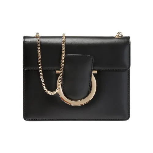 FERRAGAMO Телячья кожа Сумка через плечо Сумка на плечо Женская Черная