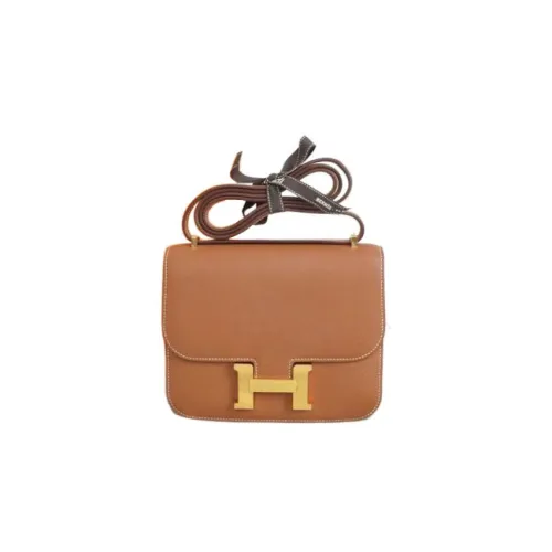 HERMES Constance Swift Кожа Сумка через плечо Мини Женская 37 Золотисто-коричневый